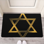 Golden Star of David Print Rubber Doormat
