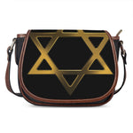 Golden Star of David Print Saddle Bag