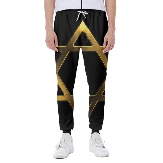 Golden Star of David Print Scuba Joggers