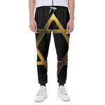 Golden Star of David Print Scuba Joggers