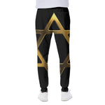 Golden Star of David Print Scuba Joggers