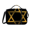 Golden Star of David Print Shoulder Strap Bible Bag