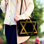 Golden Star of David Print Shoulder Strap Bible Bag
