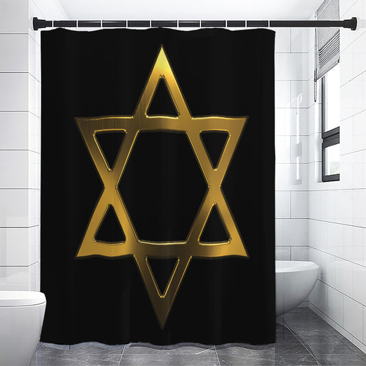 Golden Star of David Print Shower Curtain