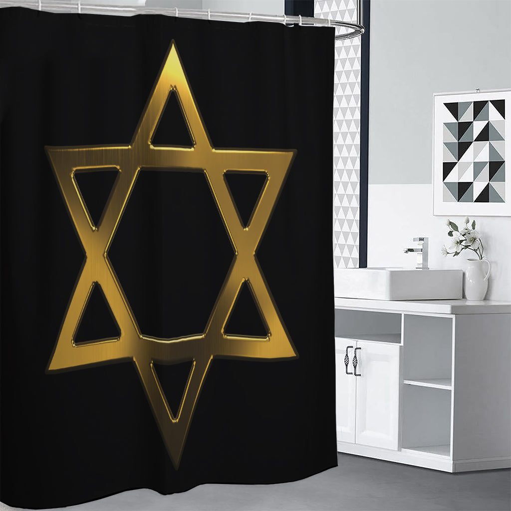 Golden Star of David Print Shower Curtain