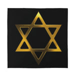 Golden Star of David Print Silk Bandana