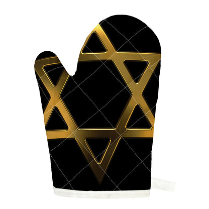 Golden Star of David Print Single Oven Mitt