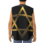 Golden Star of David Print Sleeveless Baseball Jersey