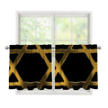 Golden Star of David Print Tier Curtains