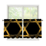 Golden Star of David Print Tier Curtains