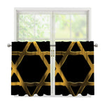 Golden Star of David Print Tier Curtains