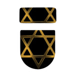 Golden Star of David Print Toilet Lid And Tank Cover Set