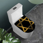 Golden Star of David Print Toilet Lid Cover