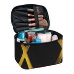 Golden Star of David Print Travel Makeup Bag