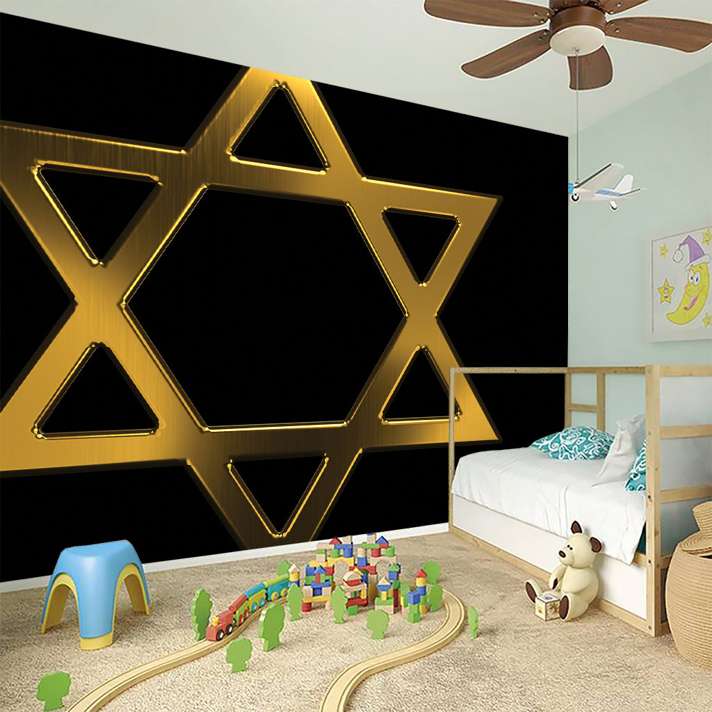 Golden Star of David Print Wall Sticker
