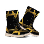 Golden Star of David Print Winter Boots