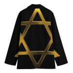 Golden Star of David Print Women's Blazer