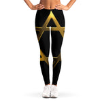Golden Star of David Print Women's Leggings