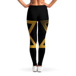 Golden Star of David Print Women's Leggings