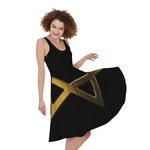 Golden Star of David Print Women's Sleeveless Dress