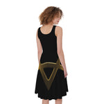 Golden Star of David Print Women's Sleeveless Dress