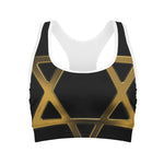 Golden Star of David Print Women's Sports Bra