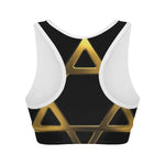 Golden Star of David Print Women's Sports Bra