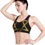 Golden Star of David Print Women's Sports Bra