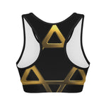 Golden Star of David Print Women's Sports Bra