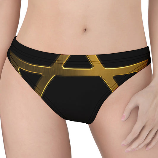 Golden Star of David Print Women's Thong