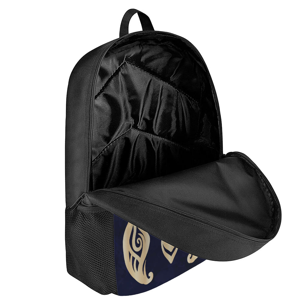 Golden Tribal Sea Turtle Print 17 Inch Backpack