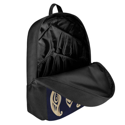 Golden Tribal Sea Turtle Print 17 Inch Backpack