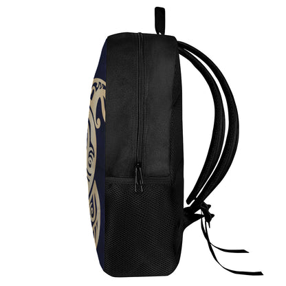 Golden Tribal Sea Turtle Print 17 Inch Backpack