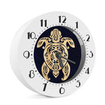 Golden Tribal Sea Turtle Print Alarm Clock