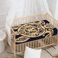 Golden Tribal Sea Turtle Print Baby Crib Sheet