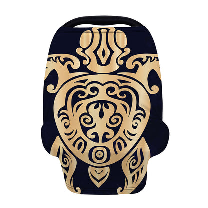 Golden Tribal Sea Turtle Print Baby Seat Cover