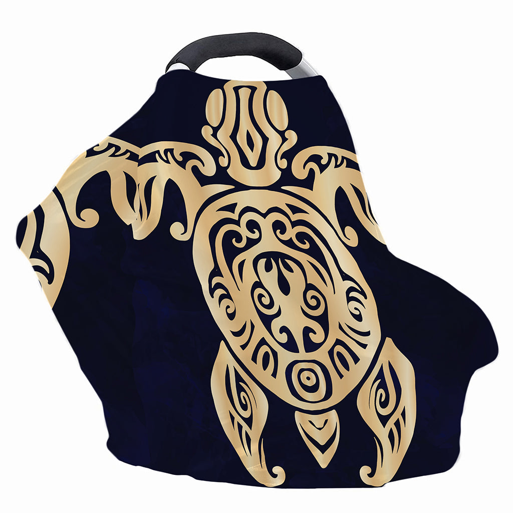 Golden Tribal Sea Turtle Print Baby Seat Cover