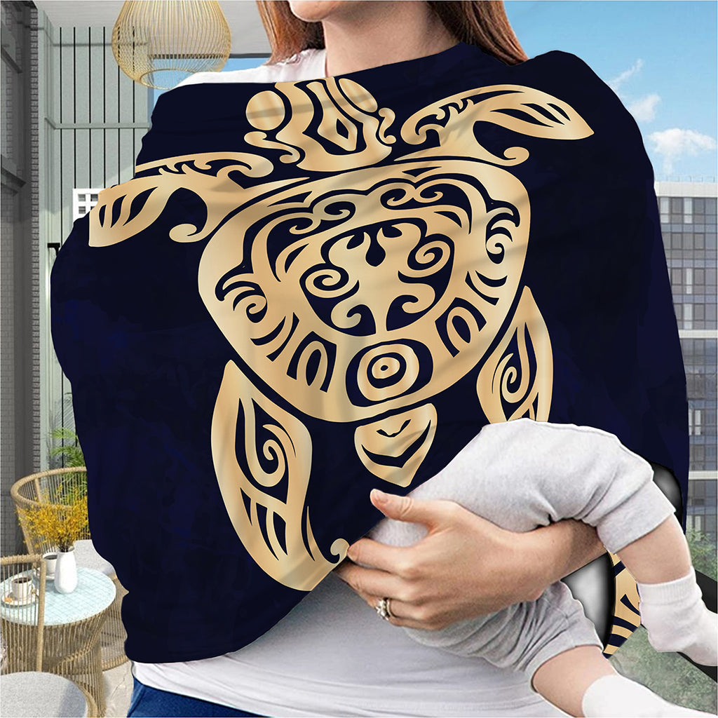 Golden Tribal Sea Turtle Print Baby Seat Cover
