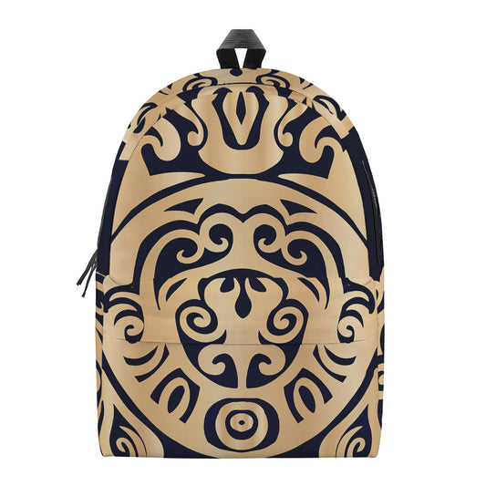 Golden Tribal Sea Turtle Print Backpack