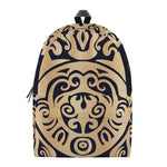 Golden Tribal Sea Turtle Print Backpack