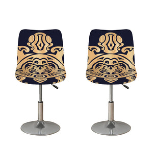 Golden Tribal Sea Turtle Print Bar Stool Covers