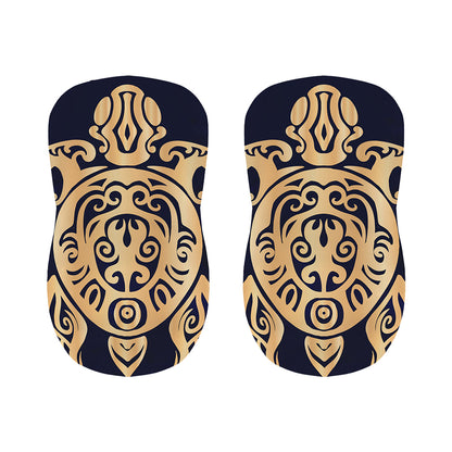 Golden Tribal Sea Turtle Print Bar Stool Covers
