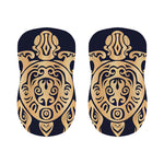 Golden Tribal Sea Turtle Print Bar Stool Covers