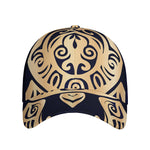 Golden Tribal Sea Turtle Print Baseball Cap