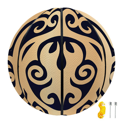 Golden Tribal Sea Turtle Print Basketball