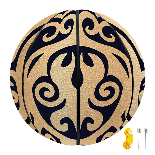 Golden Tribal Sea Turtle Print Basketball