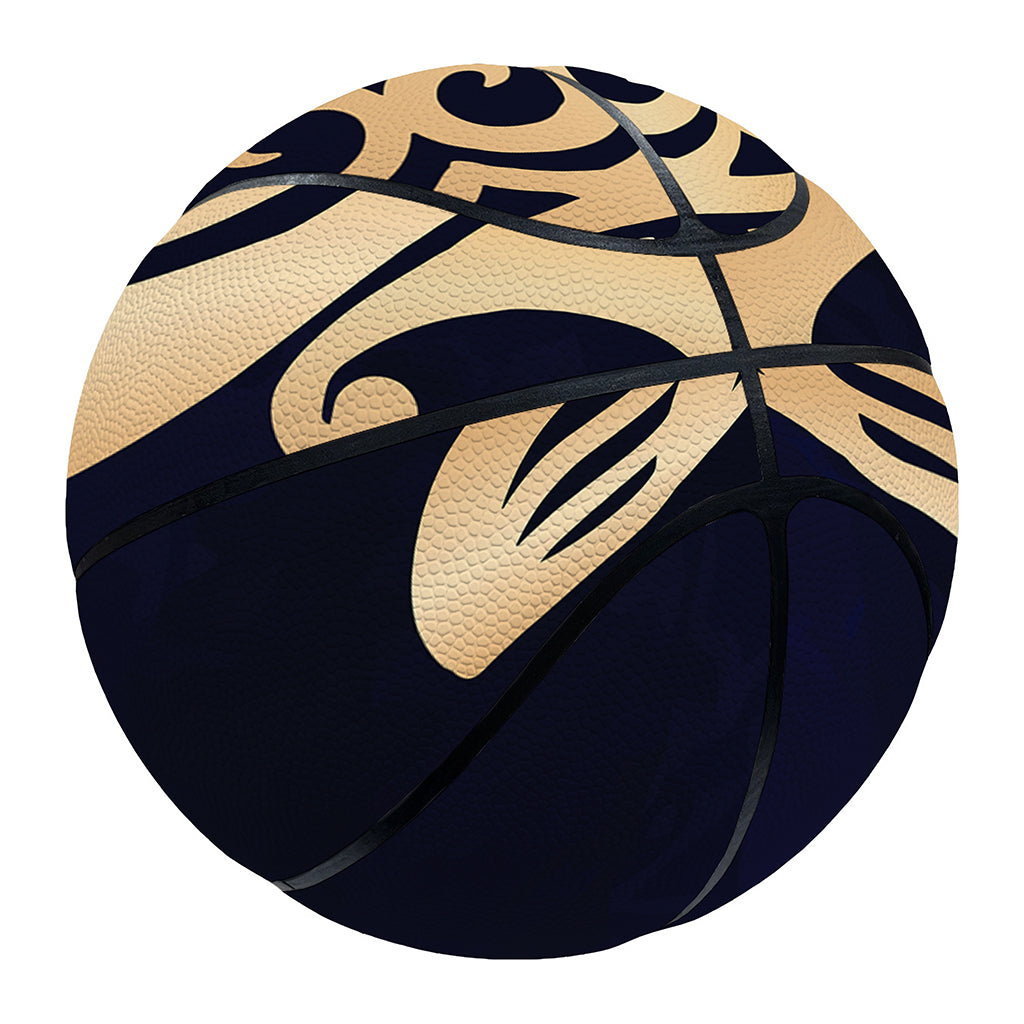 Golden Tribal Sea Turtle Print Basketball