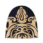 Golden Tribal Sea Turtle Print Beanie