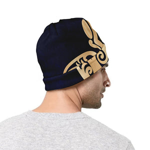 Golden Tribal Sea Turtle Print Beanie