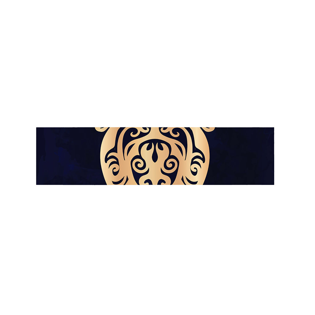 Golden Tribal Sea Turtle Print Bed Runner